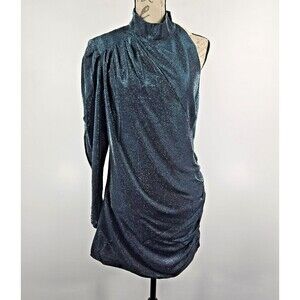 Choosy Women's Size XL Metallic Long Sleeve Open Shoulder Bodycon Dress NWT